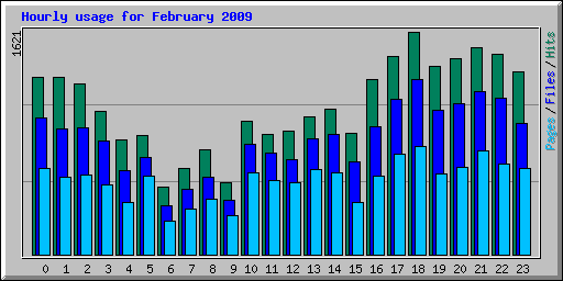 Hourly usage for February 2009