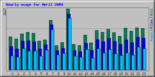 Hourly usage for April 2009